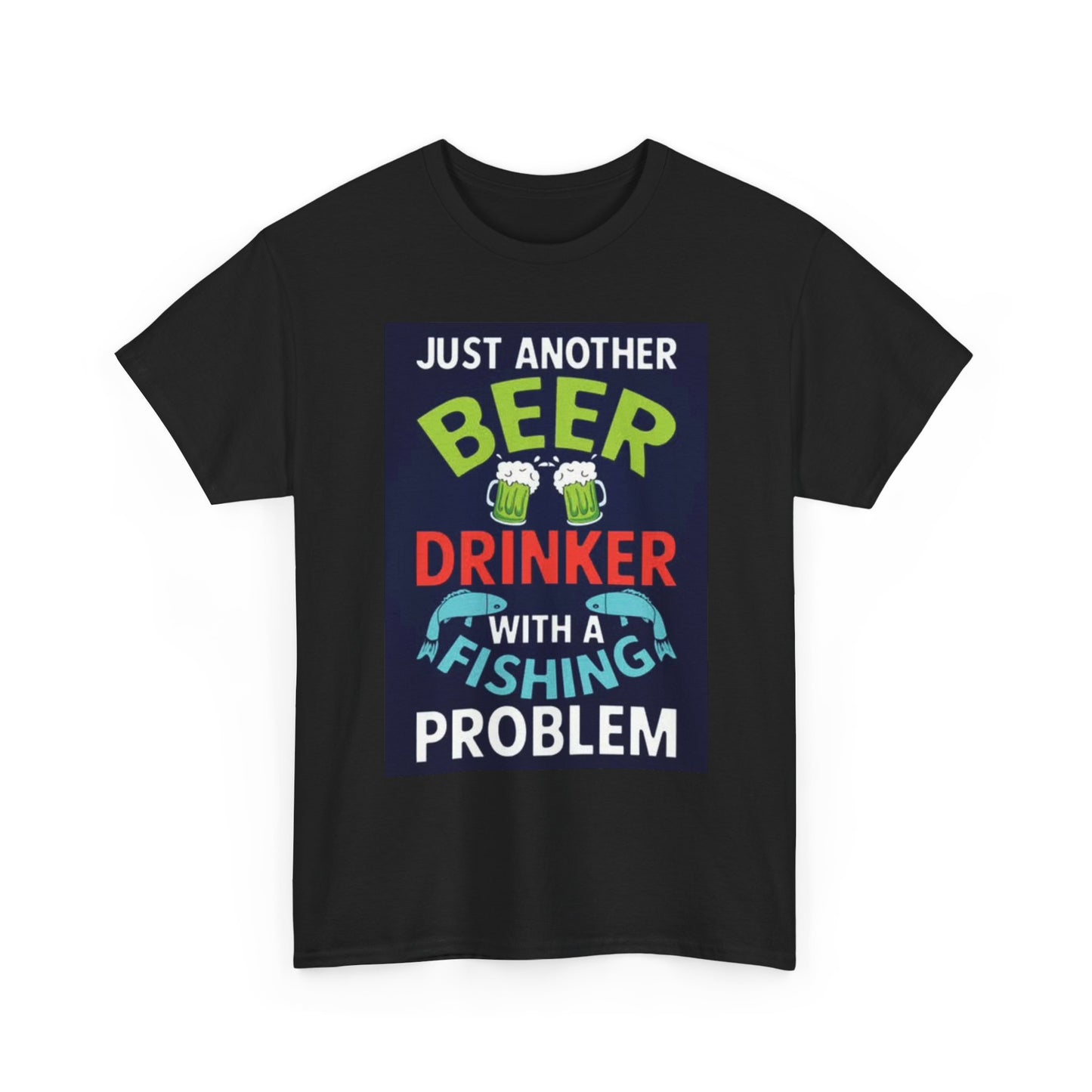 Drinking Beer And Fishing Shirt Funny Gift Outdoors Unisex Heavy Cotton Tee