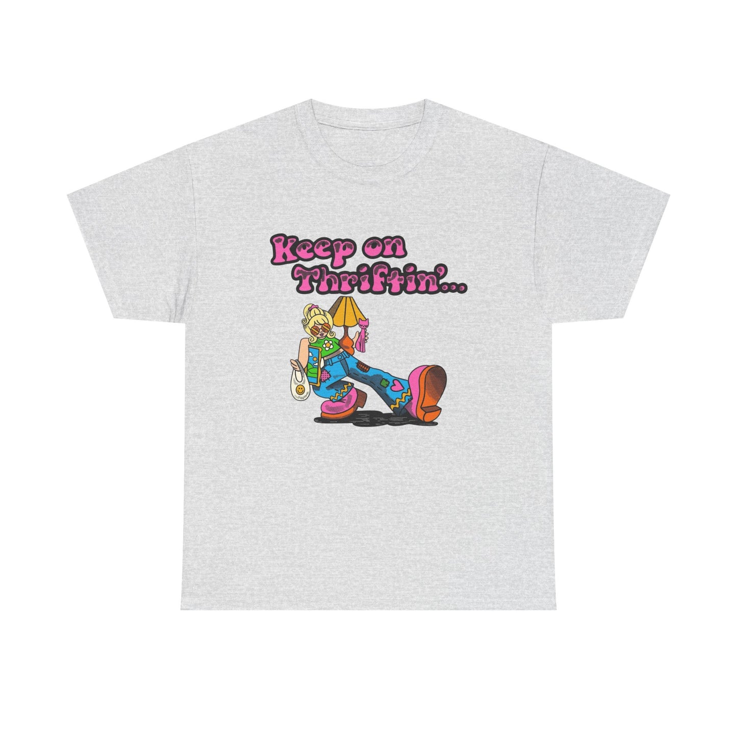 Keep On Thrifting Funny Graphic T Shirt NEW Vintage Unisex Heavy Cotton Tee
