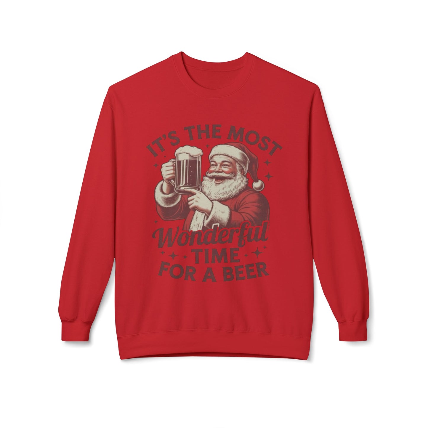 Christmas Beer Sweater NEW Unisex Fleece Crewneck Sweatshirt Funny NEW