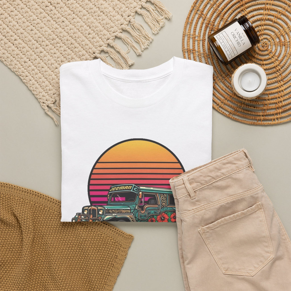 Filipino Graphic T Shirt Men's Bus Classic Retro Heavy Cotton Tee