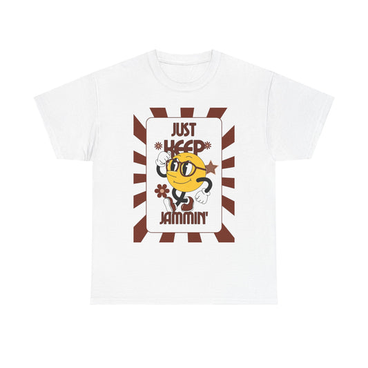 Just Keep Jammin Graphic T Shirt Unisex Heavy Cotton Tee