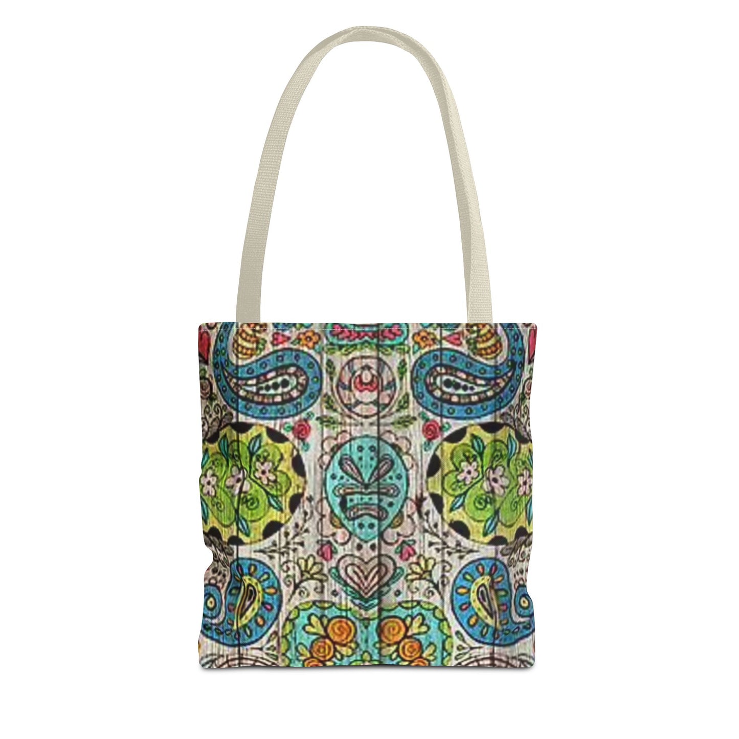 Multi Paisley Green Blue Tan Color BRAND NEW MODERN Tote Bag (AOP)