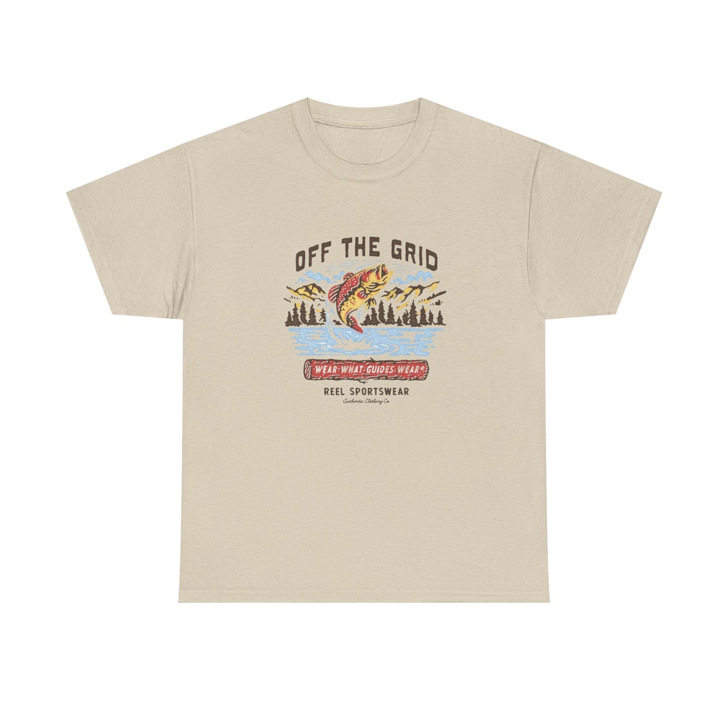 Off The Grid Fishing Graphic T Shirt Unisex Heavy Cotton Tee