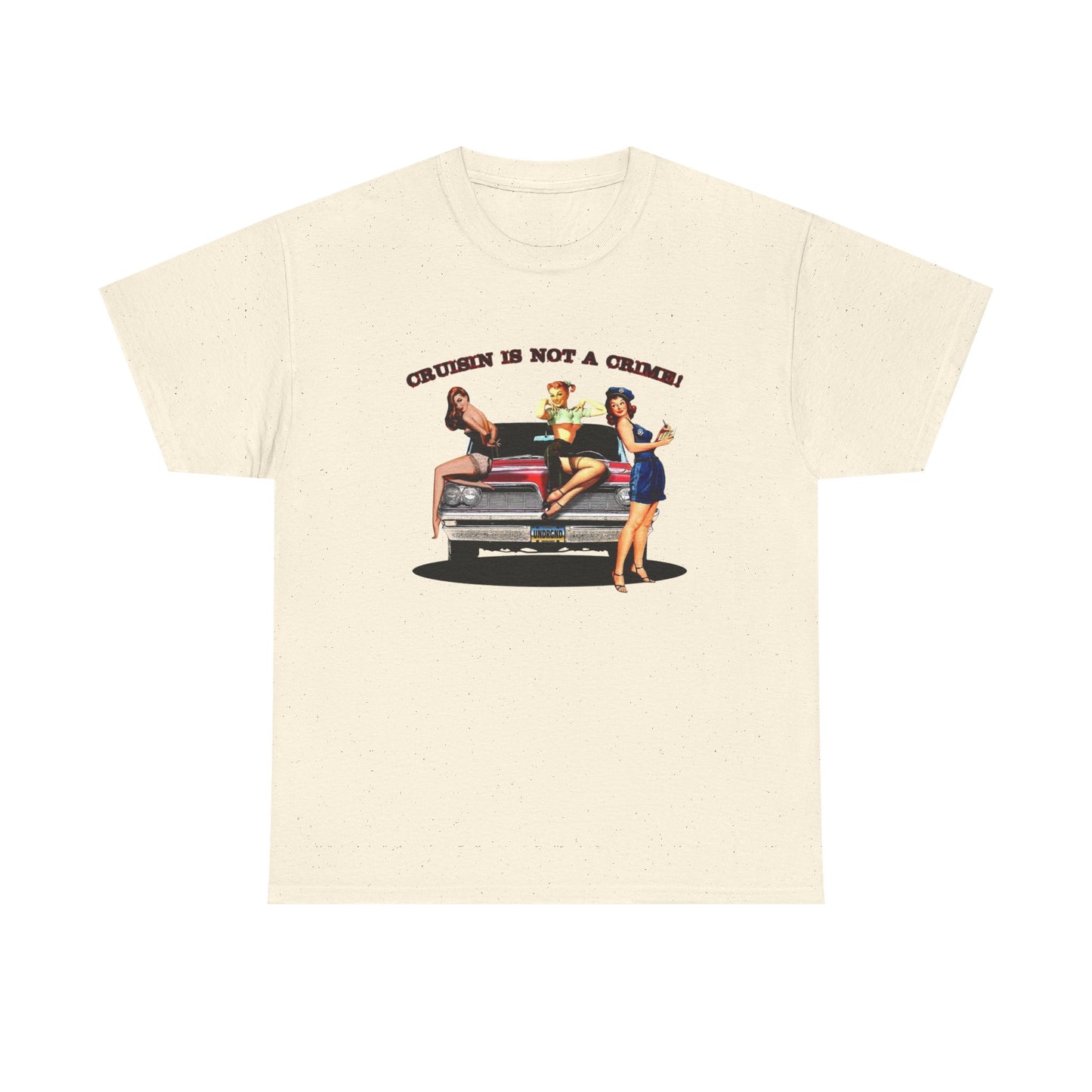 Vintage Car Models Crusin Graphic T-Shirt Unisex Heavy Cotton Tee Gift NEW