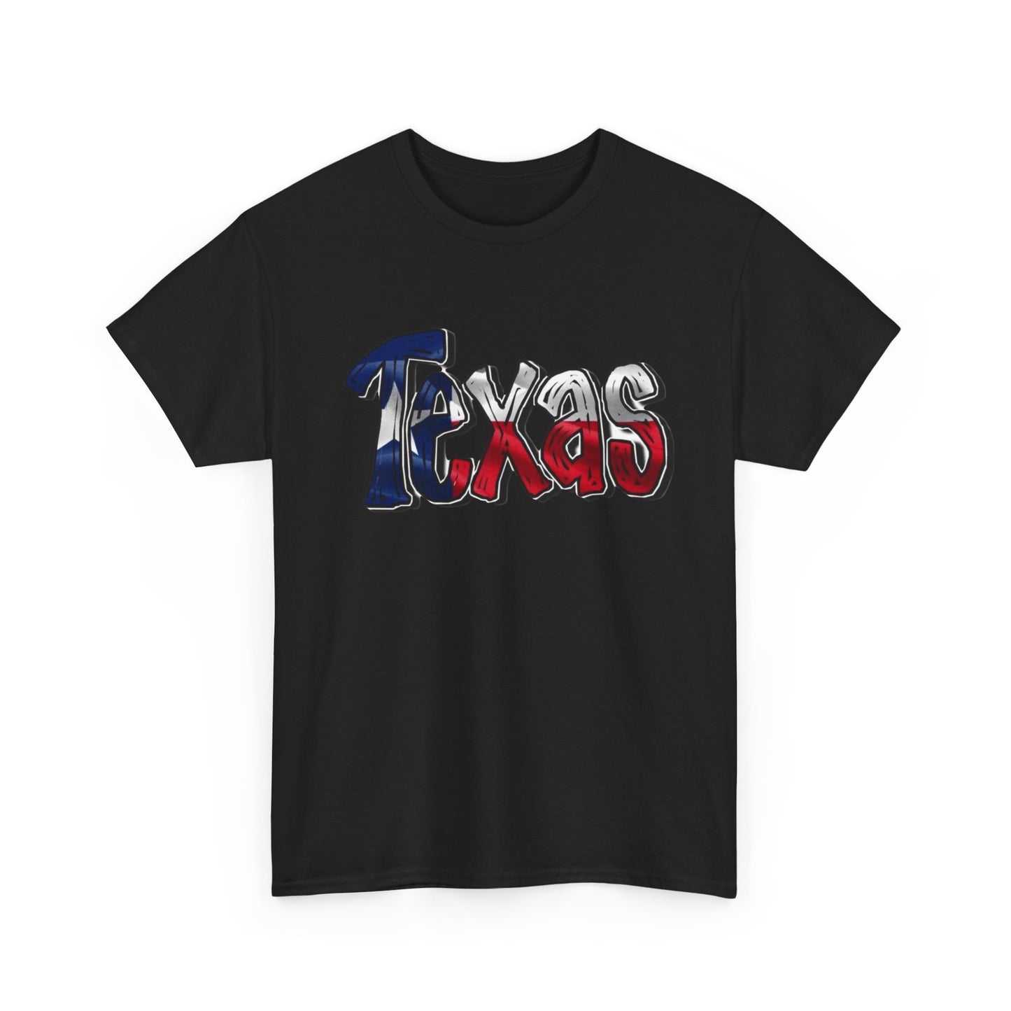 Texas State American Flag Graphic T Shirt NEW GIFT Unisex Heavy Cotton Tee
