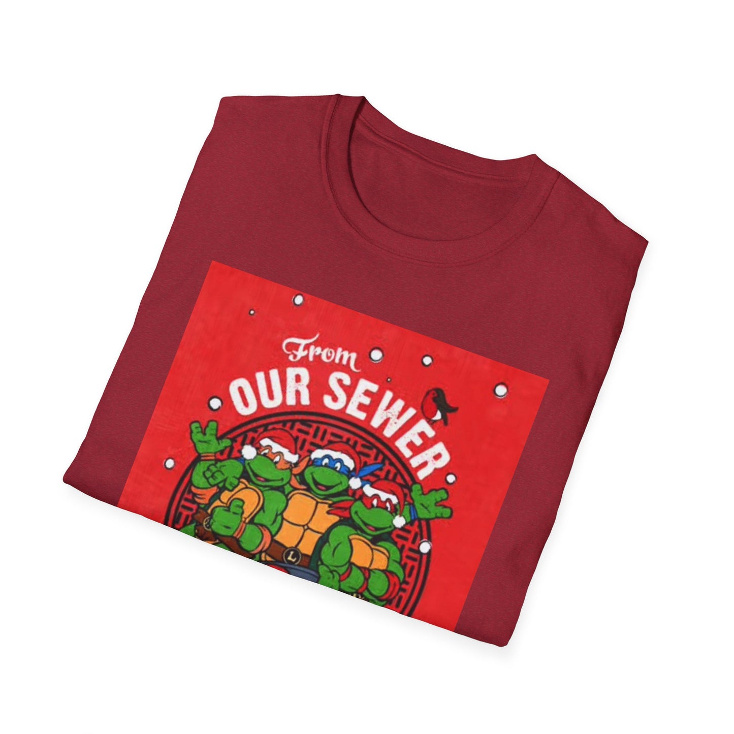 Christmas Turtles Graphic T Shirt Funny Retro Holidays Unisex Softstyle T-Shirt
