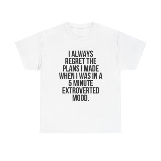 Introvert Extrovert Funny Graphic T Shirt Jokes Comedy Unisex Heavy Cotton Tee