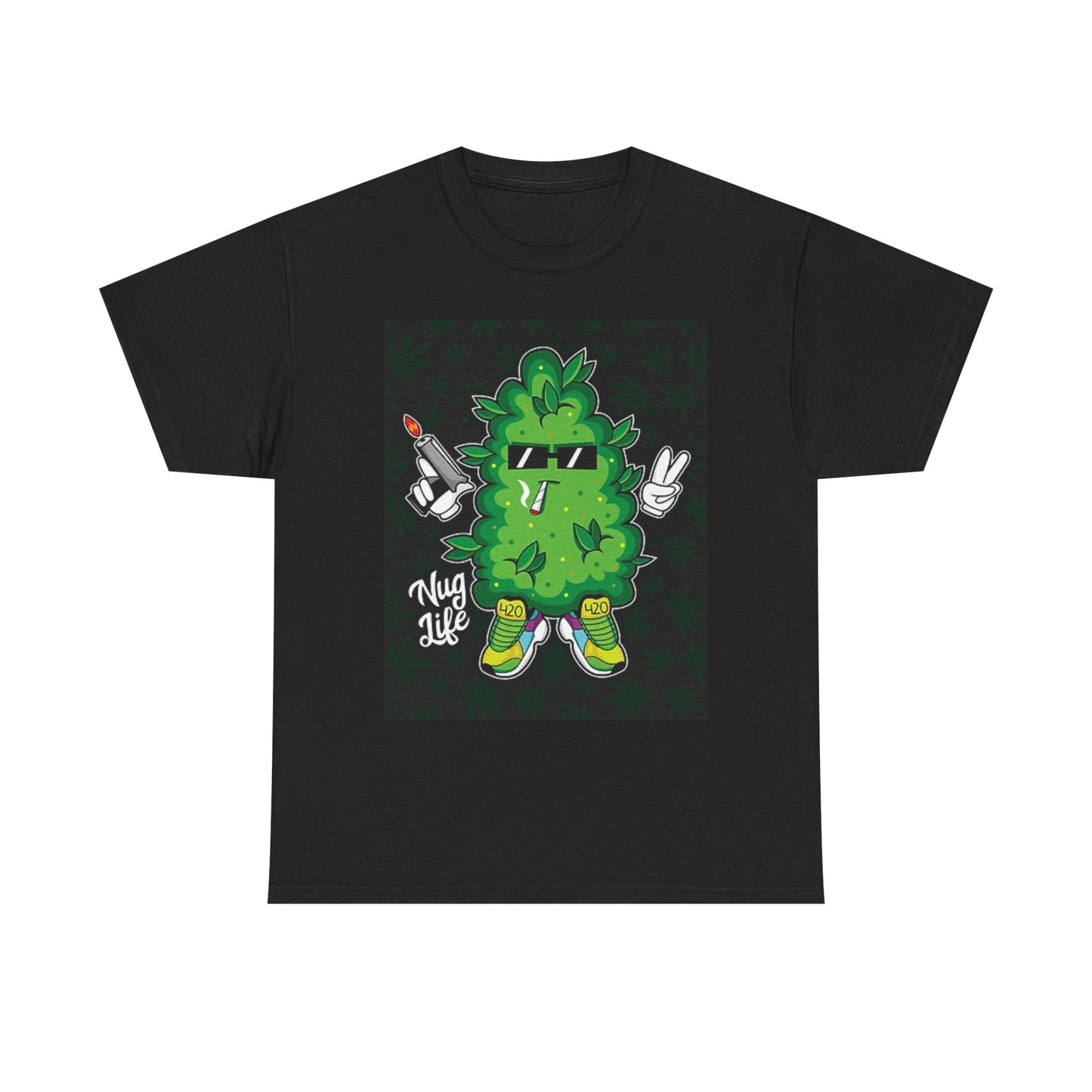 Nug Life Graphic T Shirt Pot Head 420 Unisex Heavy Cotton Tee