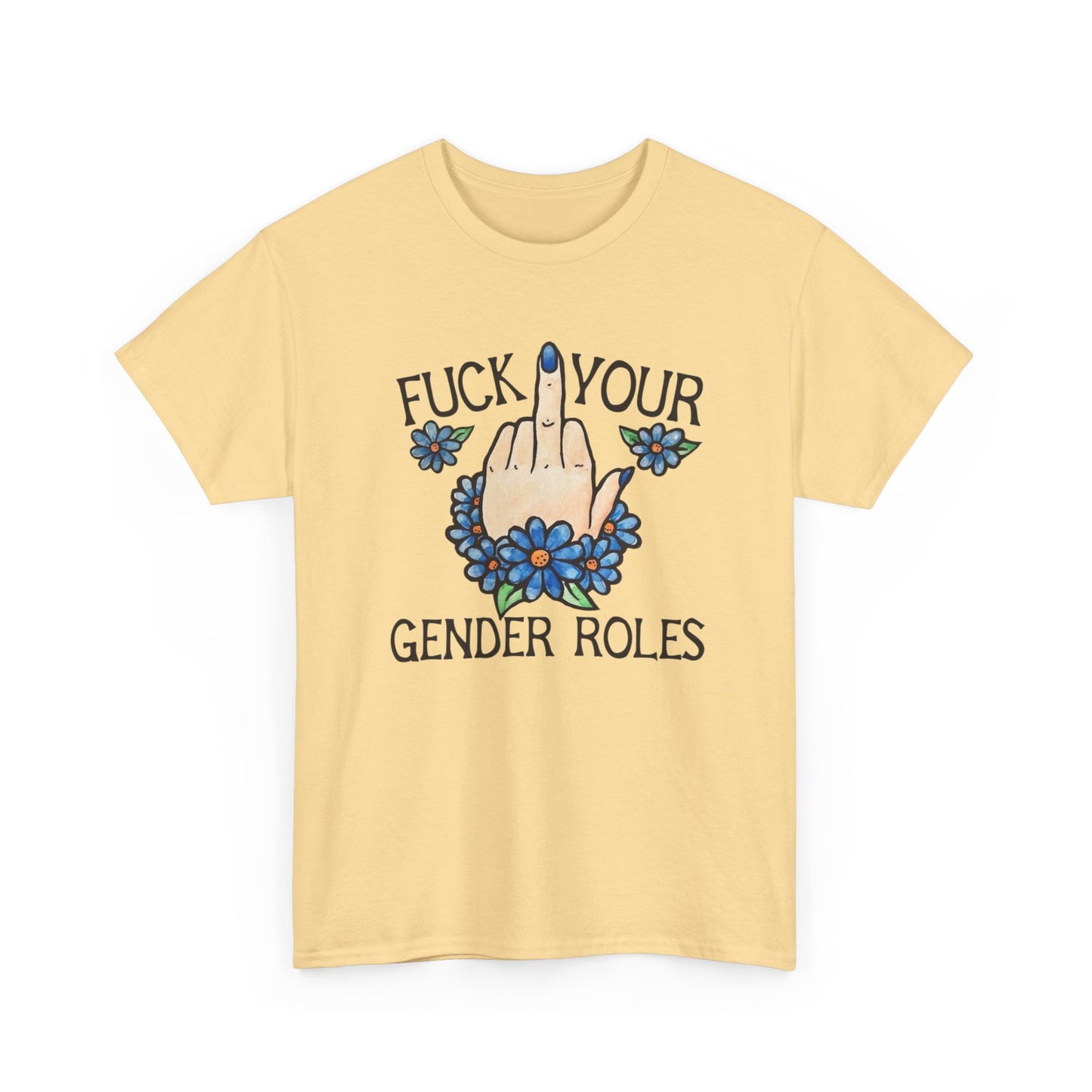 No Gender Roles Funny Liberal Graphic T Shirt Unisex Heavy Cotton Tee GIFT