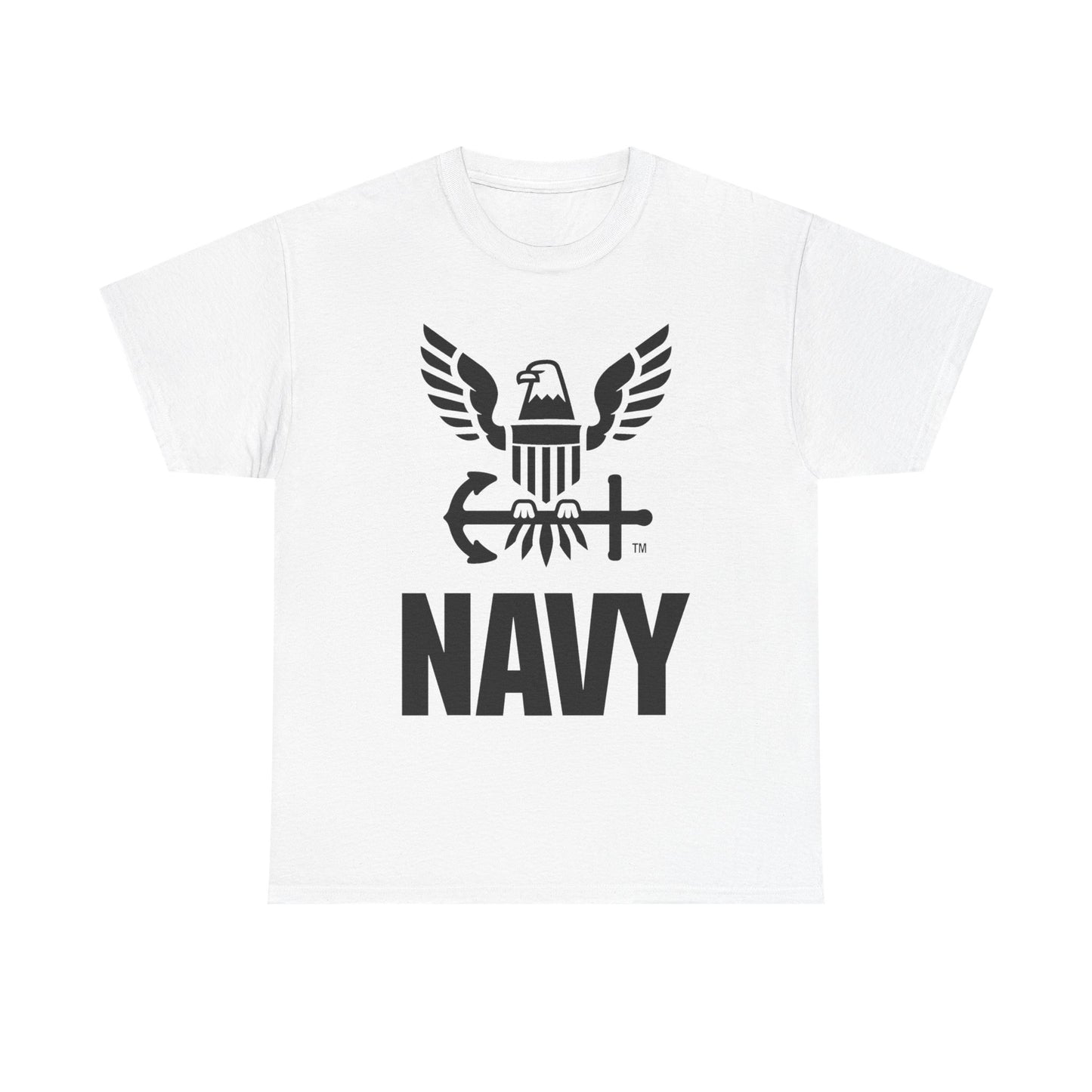 Navy Graphic T Shirt Vintage Military Logo Retro Unisex Heavy Cotton Tee