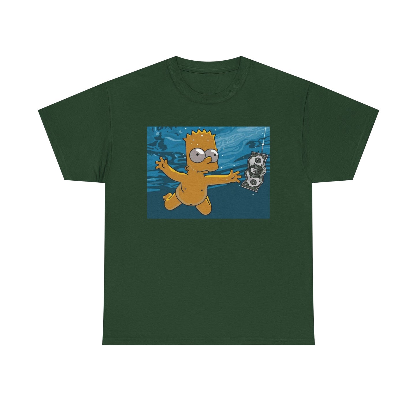 Simpsons T-shirt vintage nirvana retro art funny graphic Unisex Heavy Cotton Tee