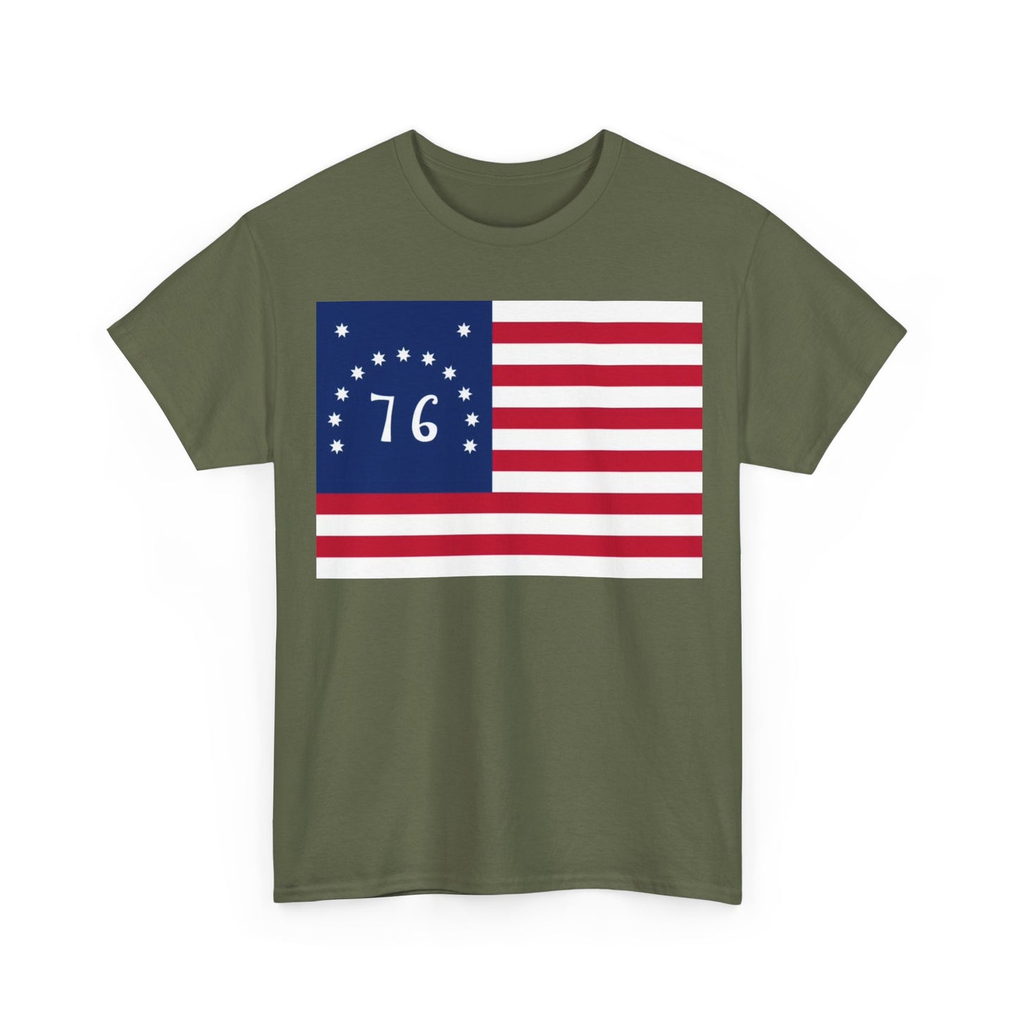 1776 Flag Tshirt American Flag USA Betsy Ross july 4th Unisex Heavy Cotton Tee