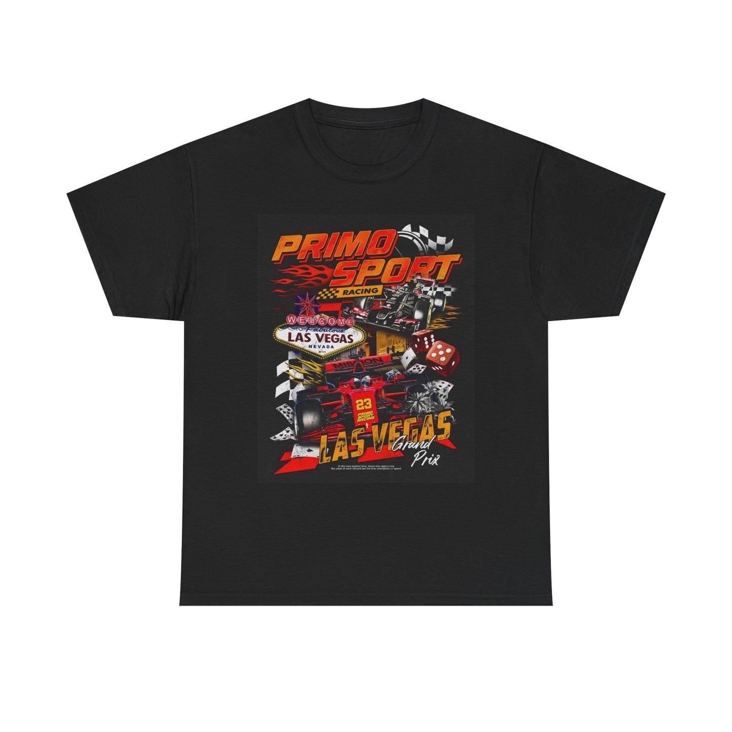 Primo Sport Las Vegas Graphic T Shirt Vintage Retro Apparel Heavy Cotton Tee