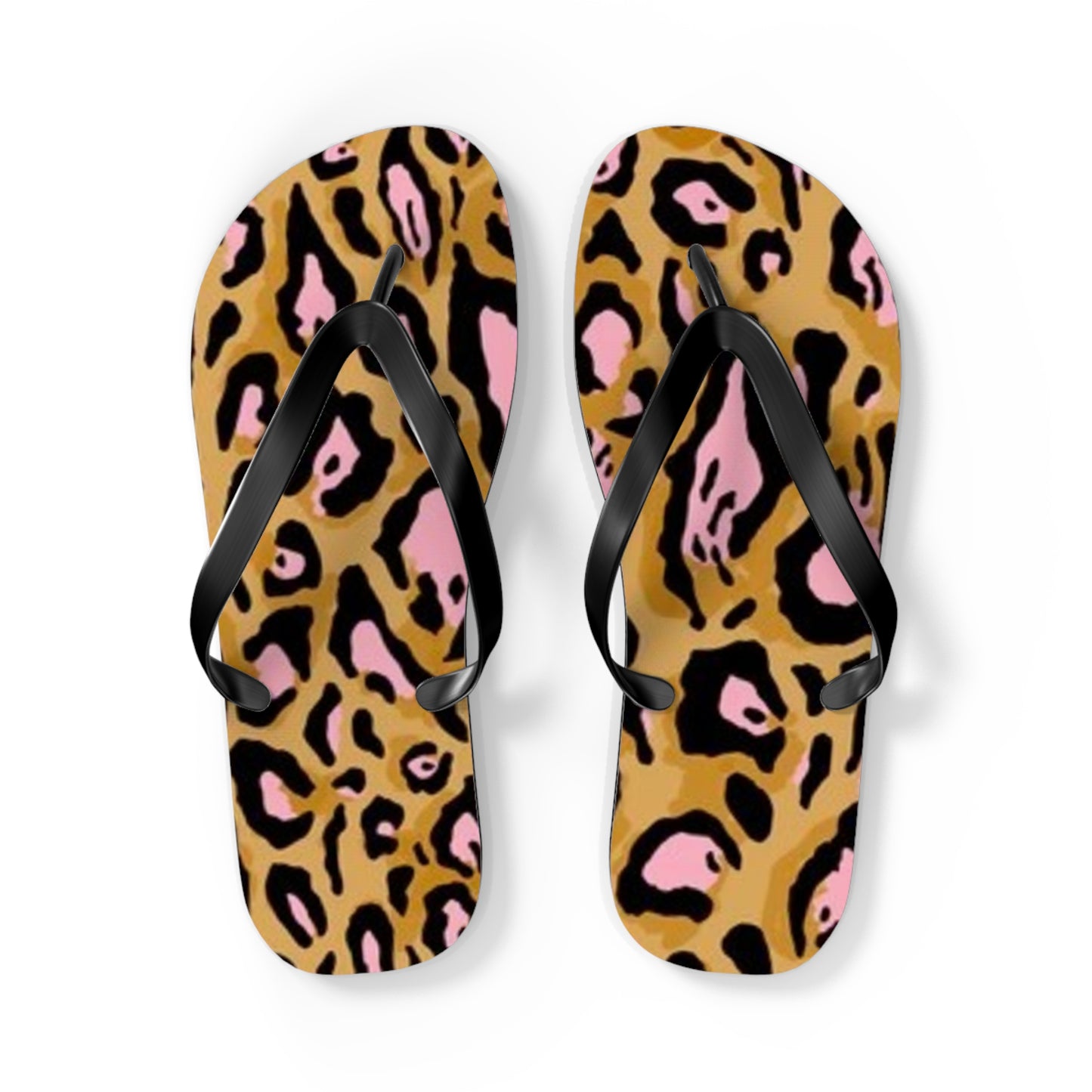 Animal Print Pink Beach Sandals, Slides for Summer, Flip Flops
