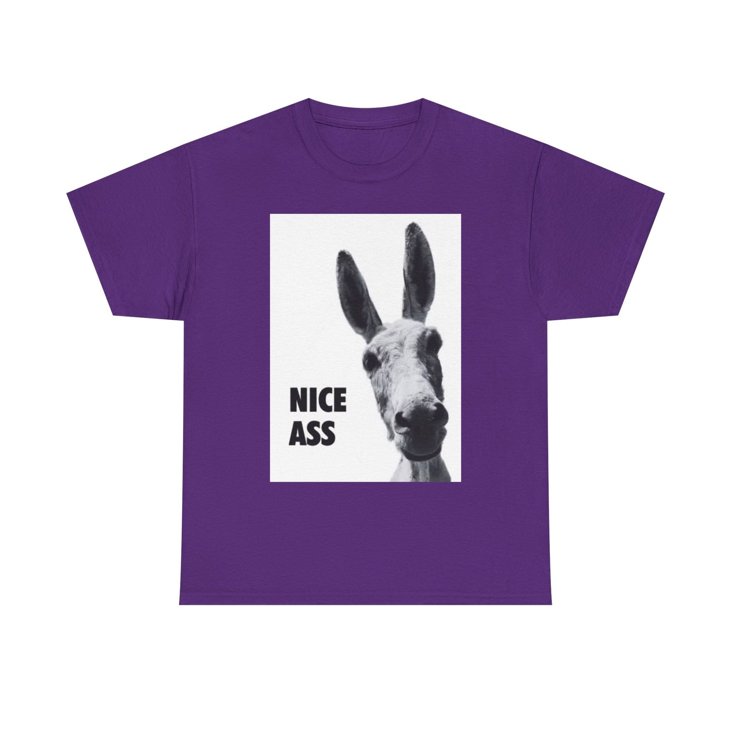 Nice Ass T Shirt Funny Donkey Animal Jokes Comedy Gift Unisex Heavy Cotton Tee