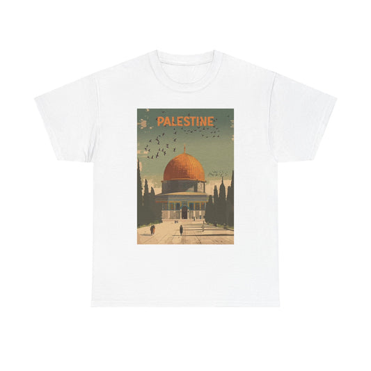 Palestine Graphic T Shirt Retro Art Poster Vintage Unisex Heavy Cotton Tee