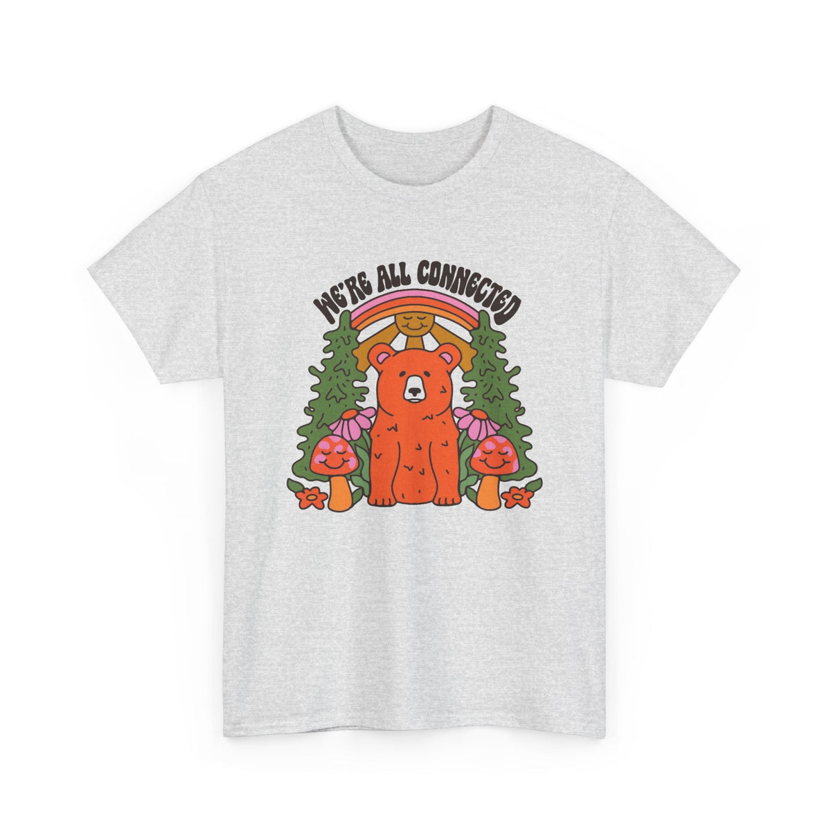 Were All Connected Mother Earth Graphic T Shirt Men's Heavy Cotton Tee