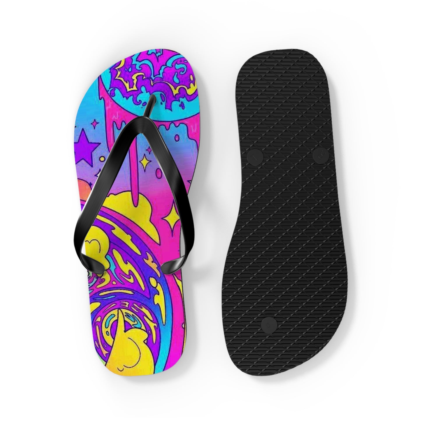 Neon Drip Beach Sandals, Slides for Summer, Flip Flops, Water Resistant