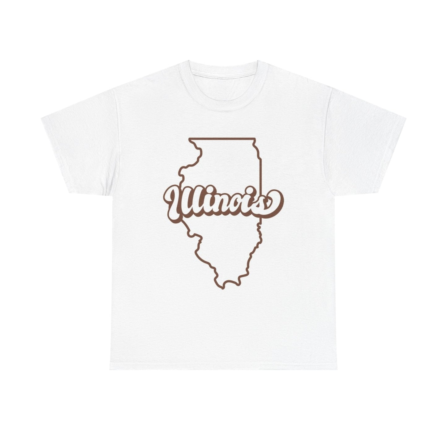 Illinois State Logo BRAND NEW Apparel T Shirt Unisex Unisex Heavy Cotton Tee