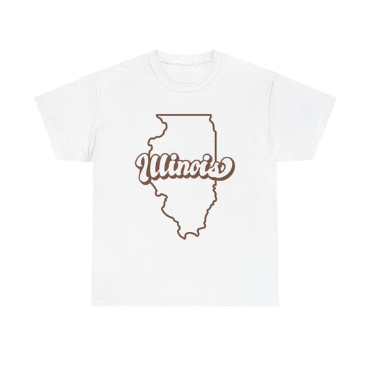 Illinois State Logo BRAND NEW Apparel T Shirt Unisex Unisex Heavy Cotton Tee