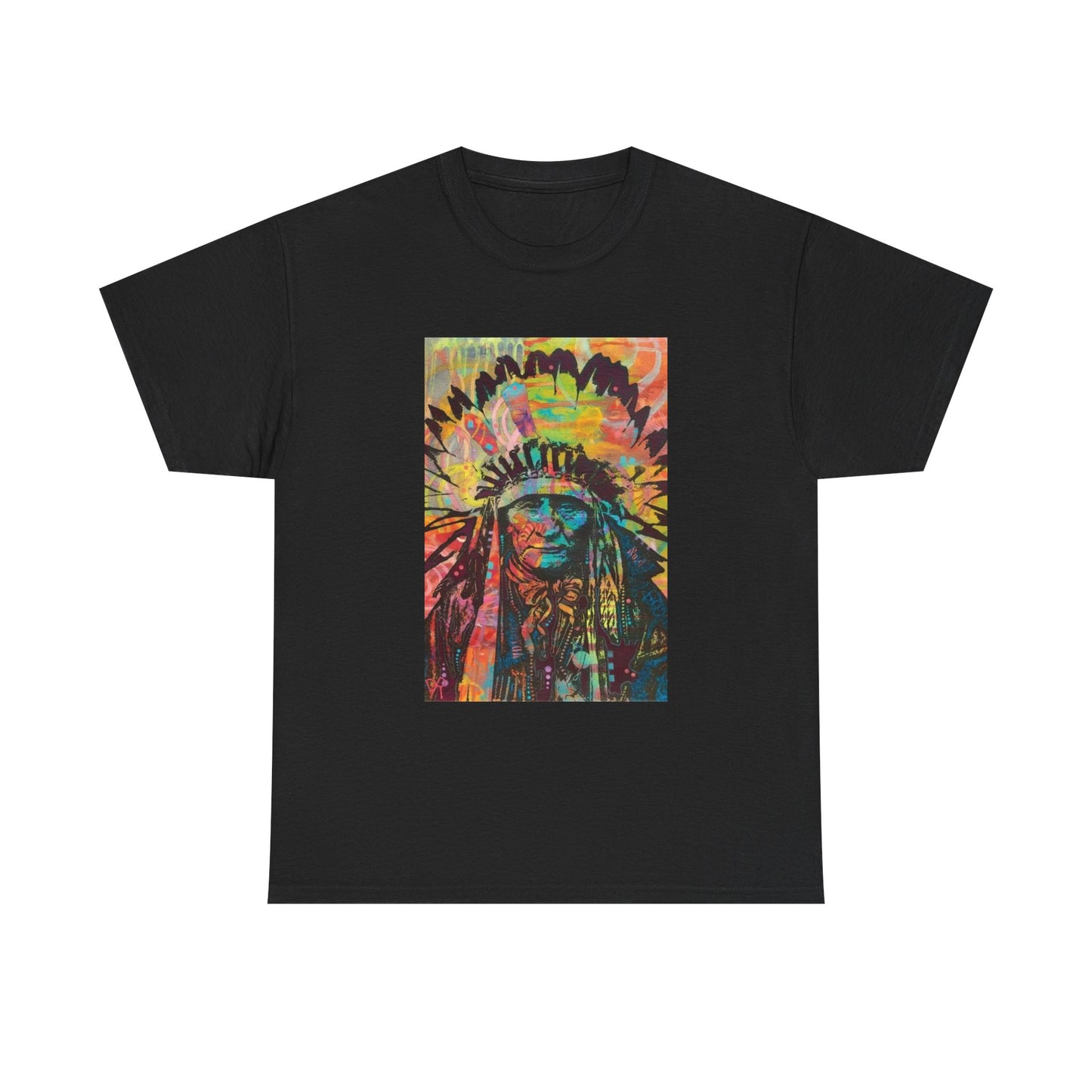 Native American Indian Tshirt Pride New Unisex Heavy Tee Sitting Bull Painting