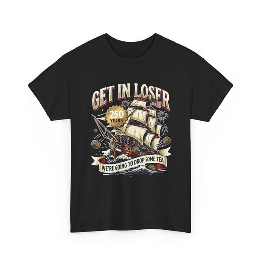Boston Tea Party Graphic T Shirt Men's Heavy Cotton Tee