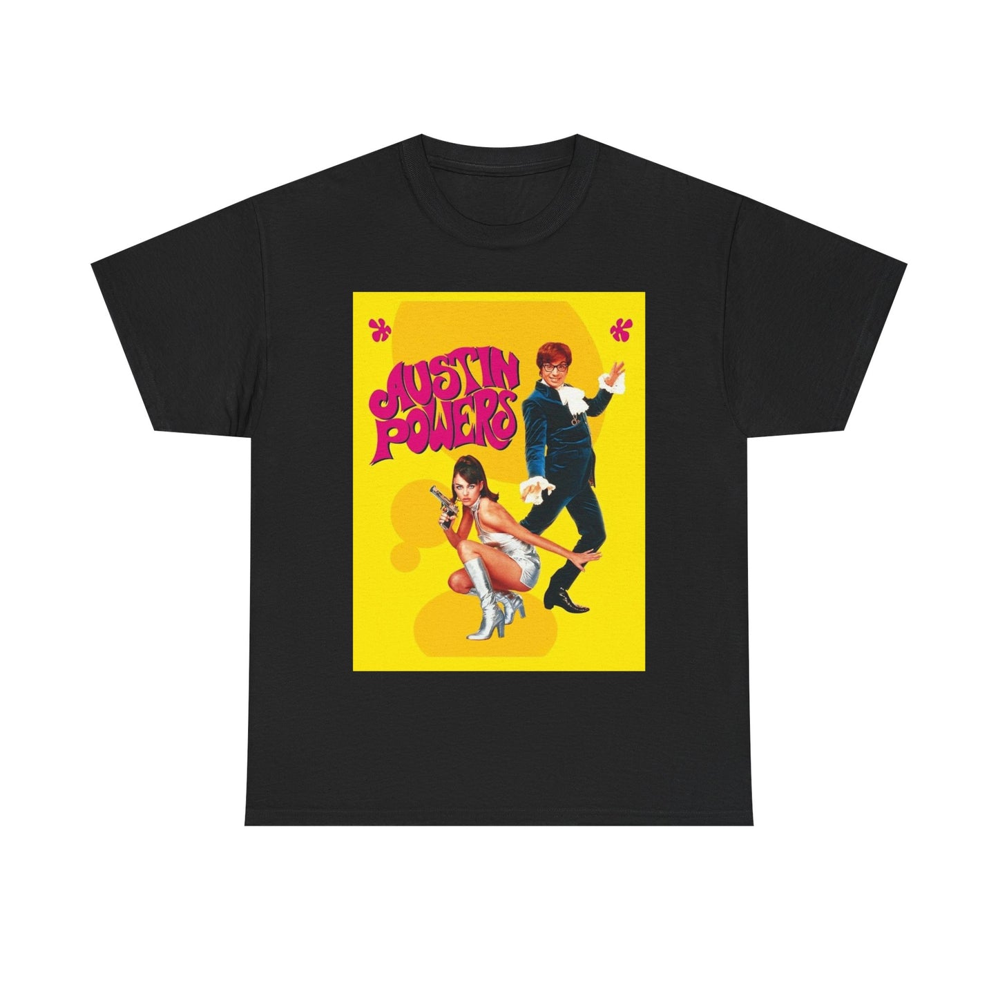 Austin Powers Movie Poster Funny Shirt Retro Unisex Heavy Cotton Tee