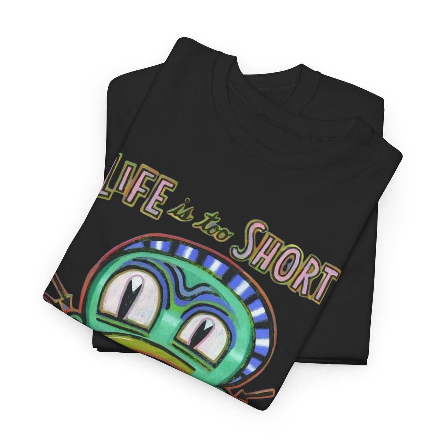 Life Is Too Short For Bad Music Vintage Graphic T Shirt Unisex Heavy Cotton Tee