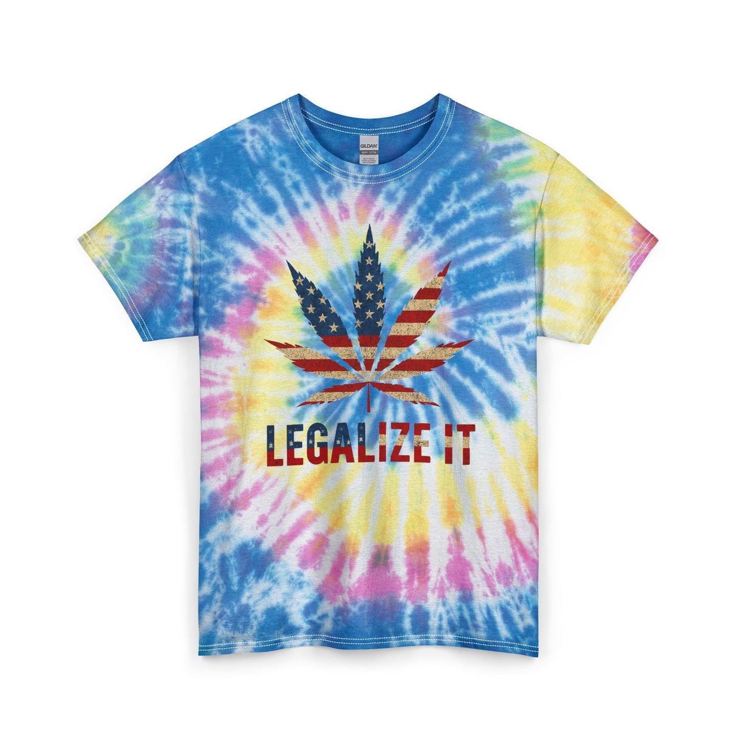 Legalize It Funny Pot Smoker Graphic T Shirt American Flag Unisex Tie Dye Cotton