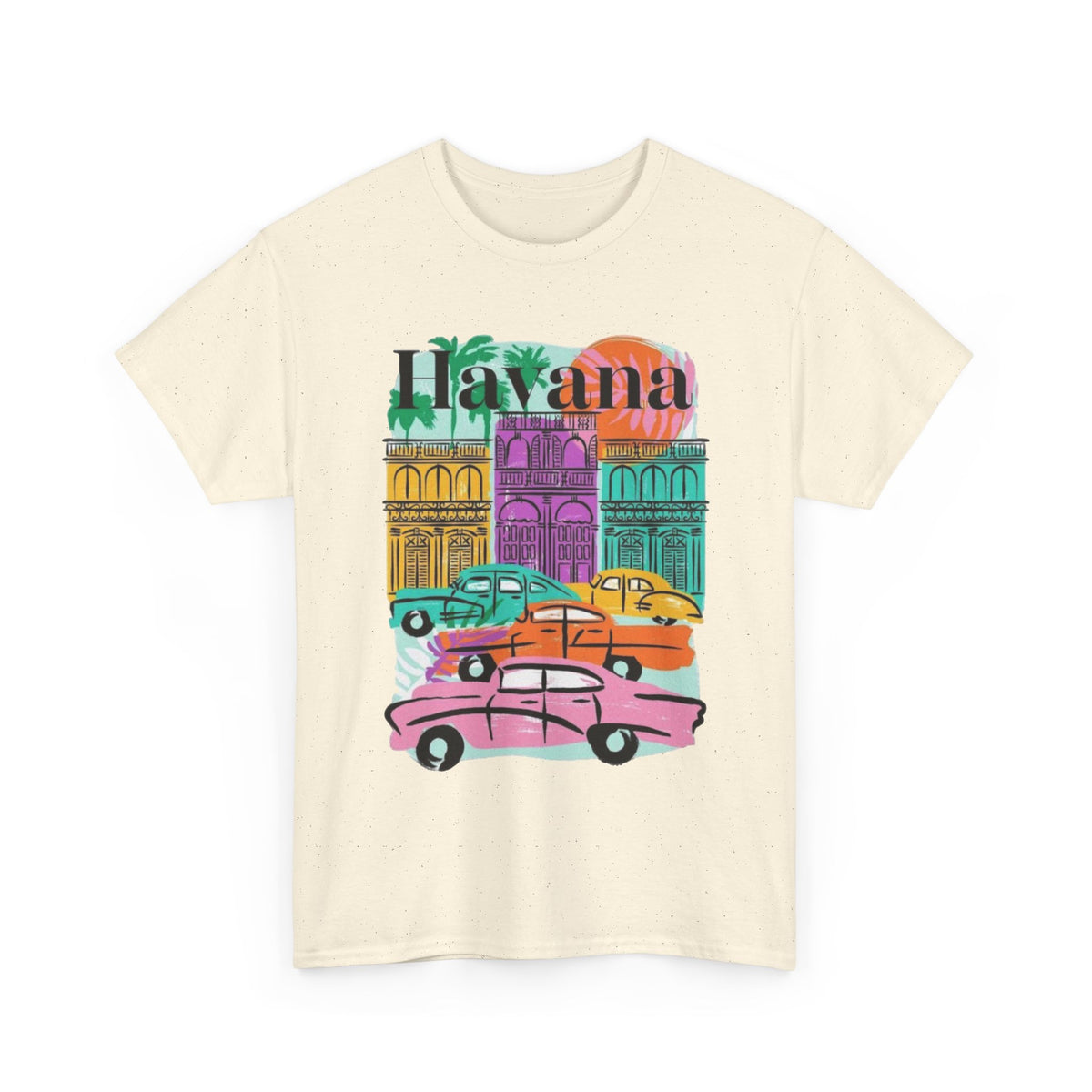 Havana Cuba Graphic T Shirt Men's Retro Travel Art Heavy Cotton Tee