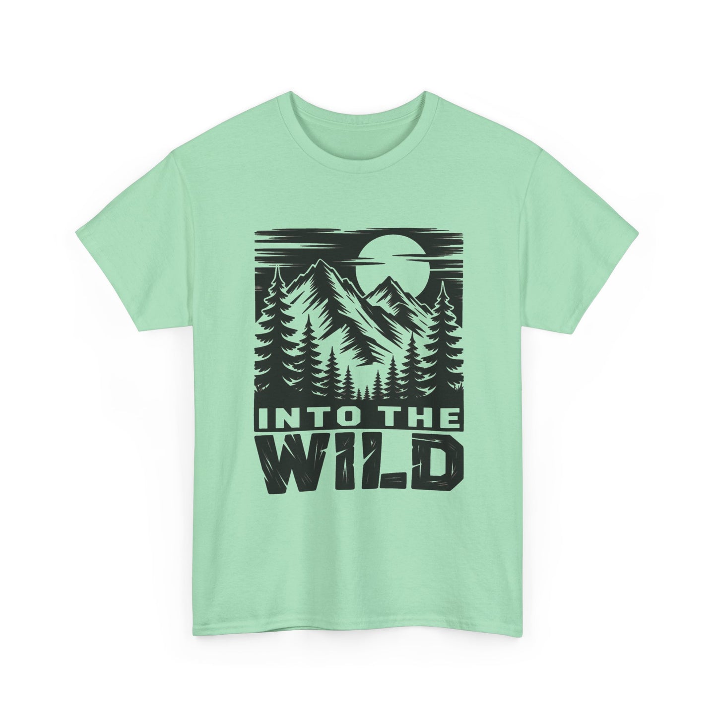 Into The Wild Outdoors Camping Graphic T Shirt Regular Men's Heavy Cotton Tee