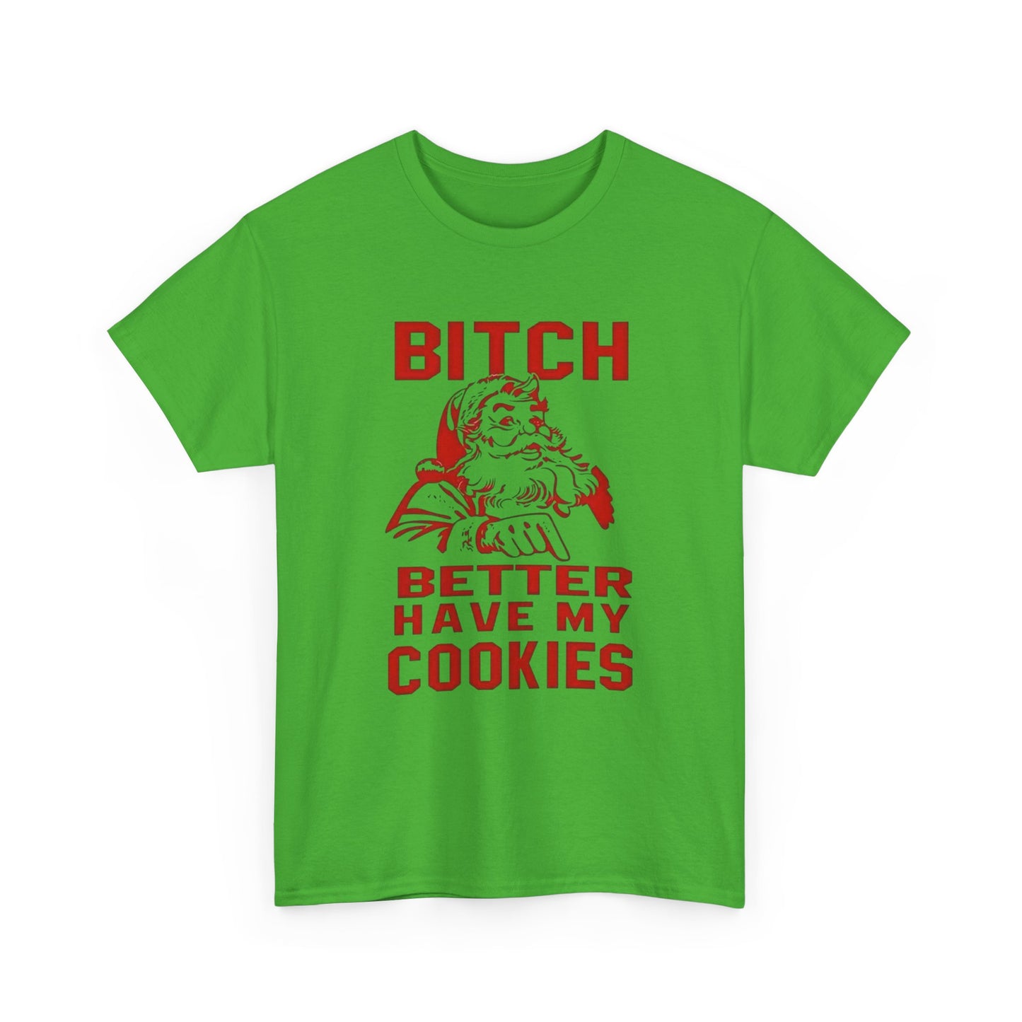 Santa Hilarious Cookies Jokes Christmas Graphic T Shirt Unisex Heavy Cotton Tee