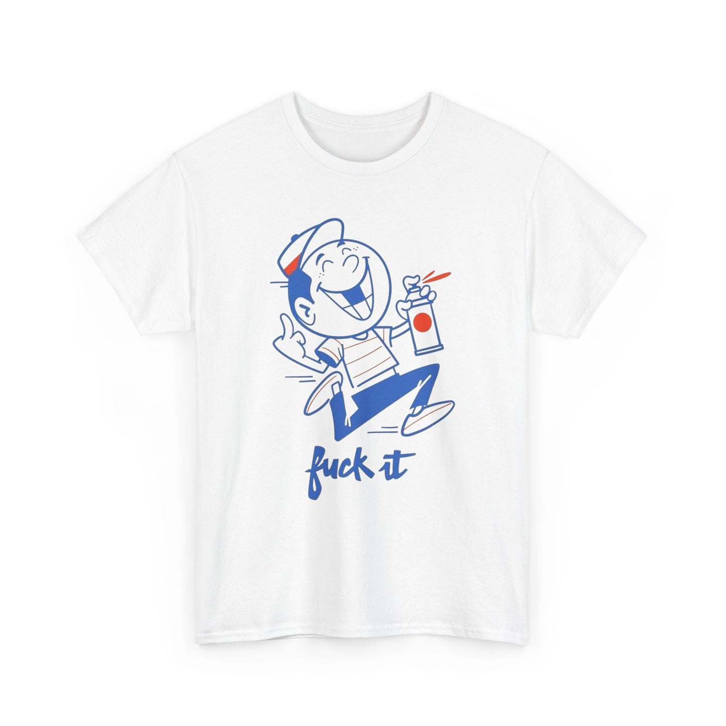 Retro Cartoon F It Funny Graphic T-Shirt Comfy Cotton Tee Brand NEW