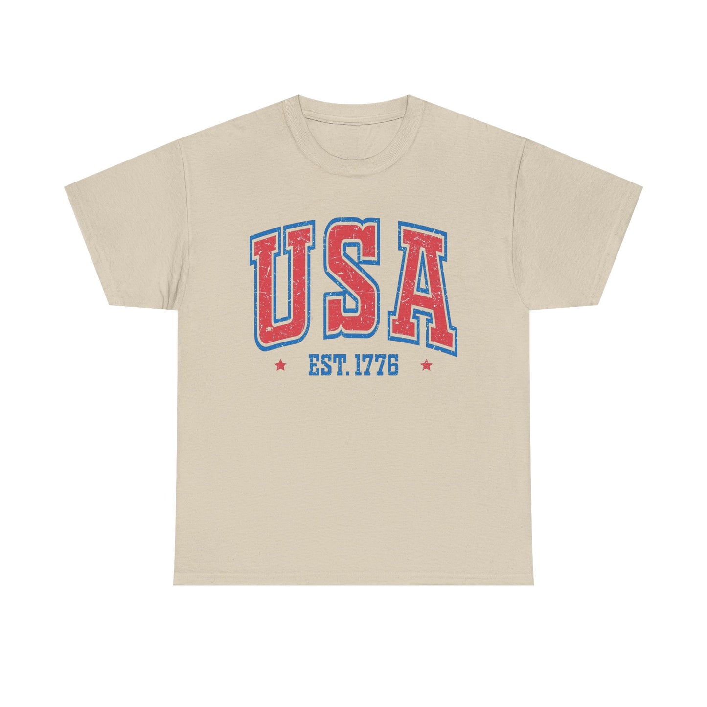 USA 1776 American Flag Graphic T Shirt NEW GIFT Unisex Heavy Cotton Tee Retro