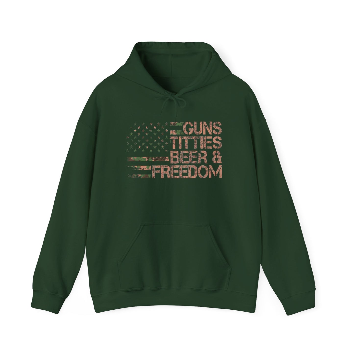 Guns Beer And Freedom Graphic Hoodie Heavy Blend Sweatshirt NEW