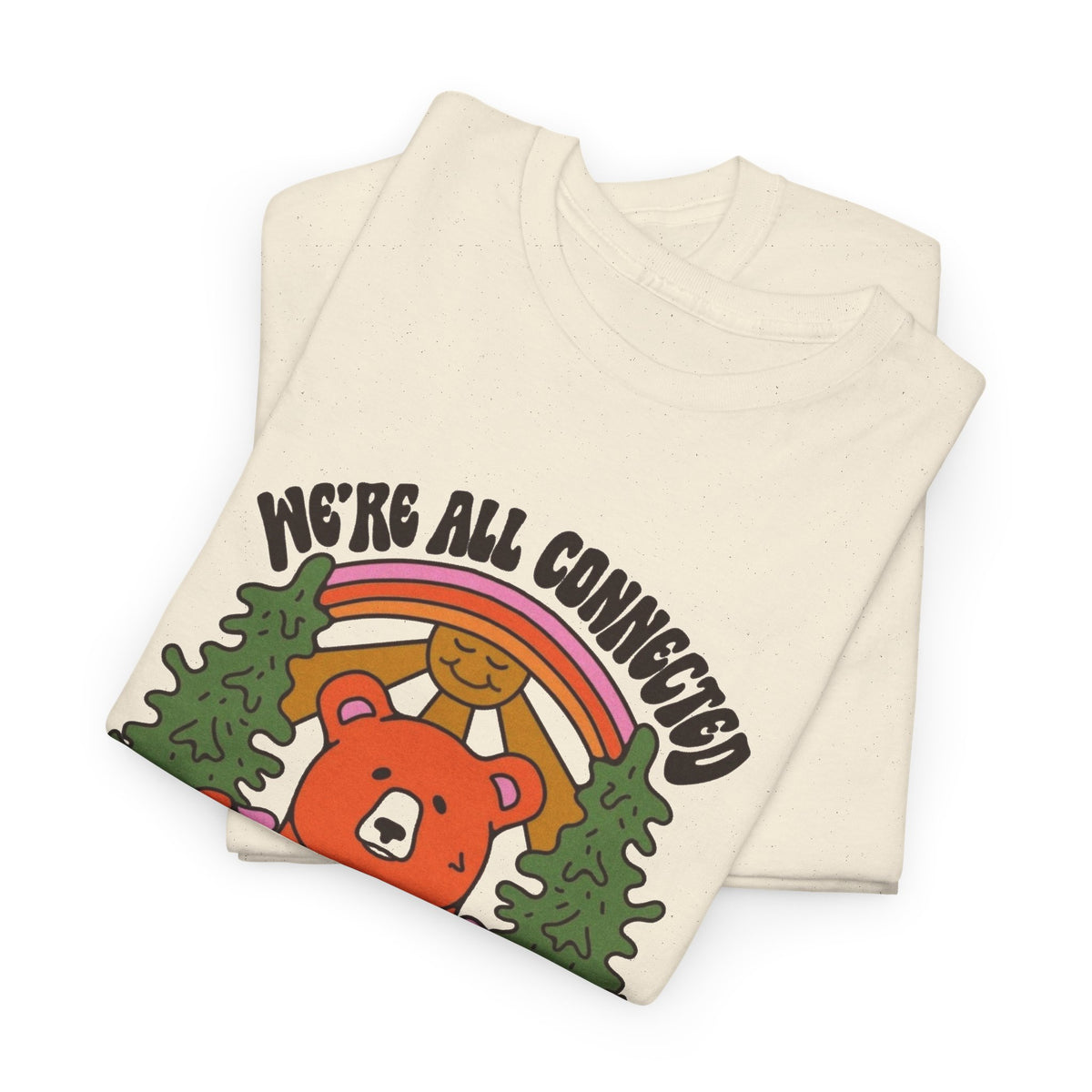 Were All Connected Mother Earth Graphic T Shirt Men's Heavy Cotton Tee
