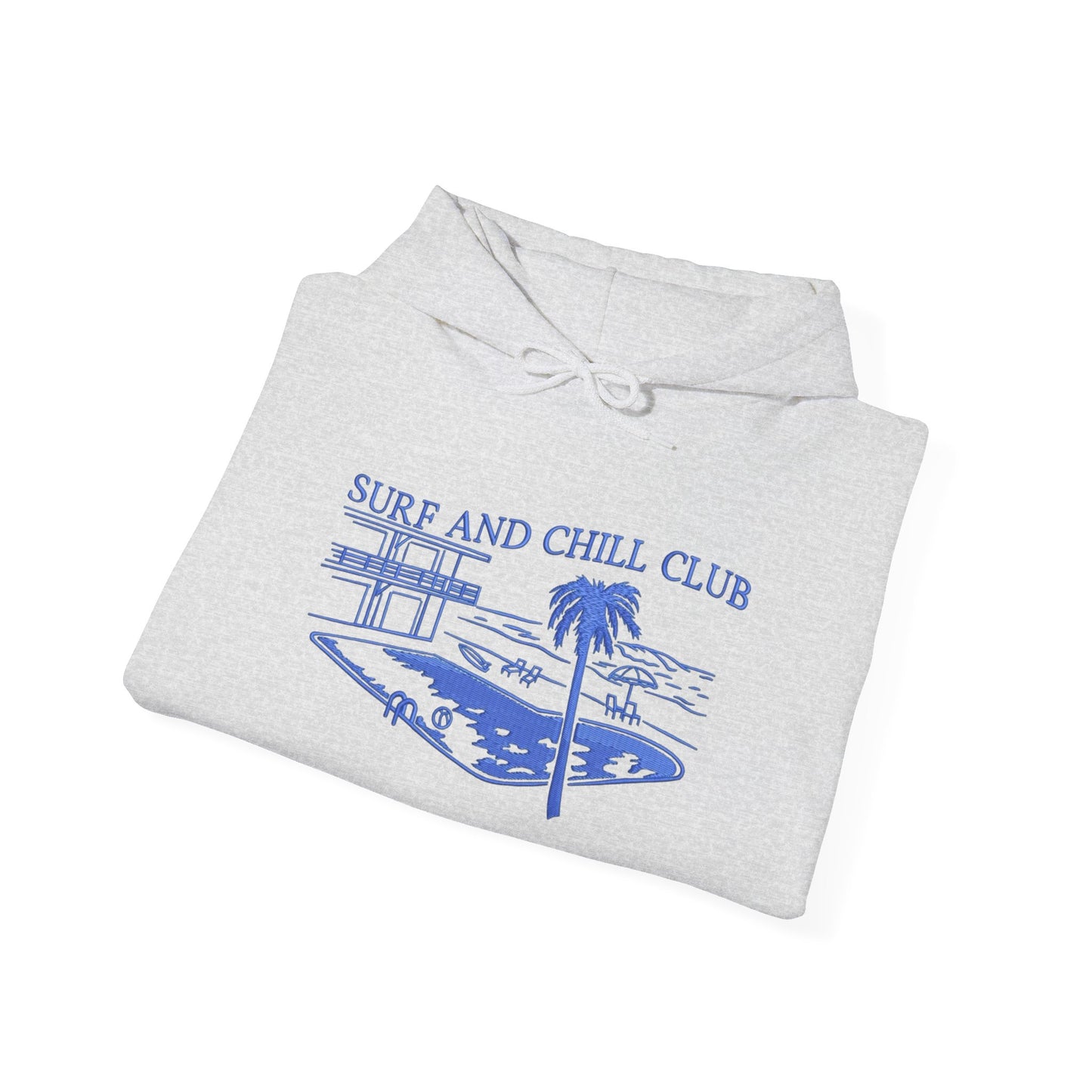 Surf And Chill Club Graphic Hoodie Heavy Blend Sweatshirt NEW