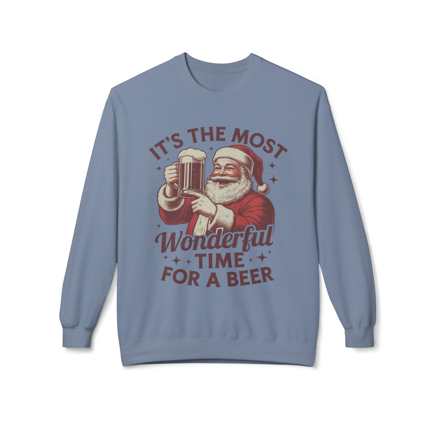 Christmas Beer Sweater NEW Unisex Fleece Crewneck Sweatshirt Funny NEW