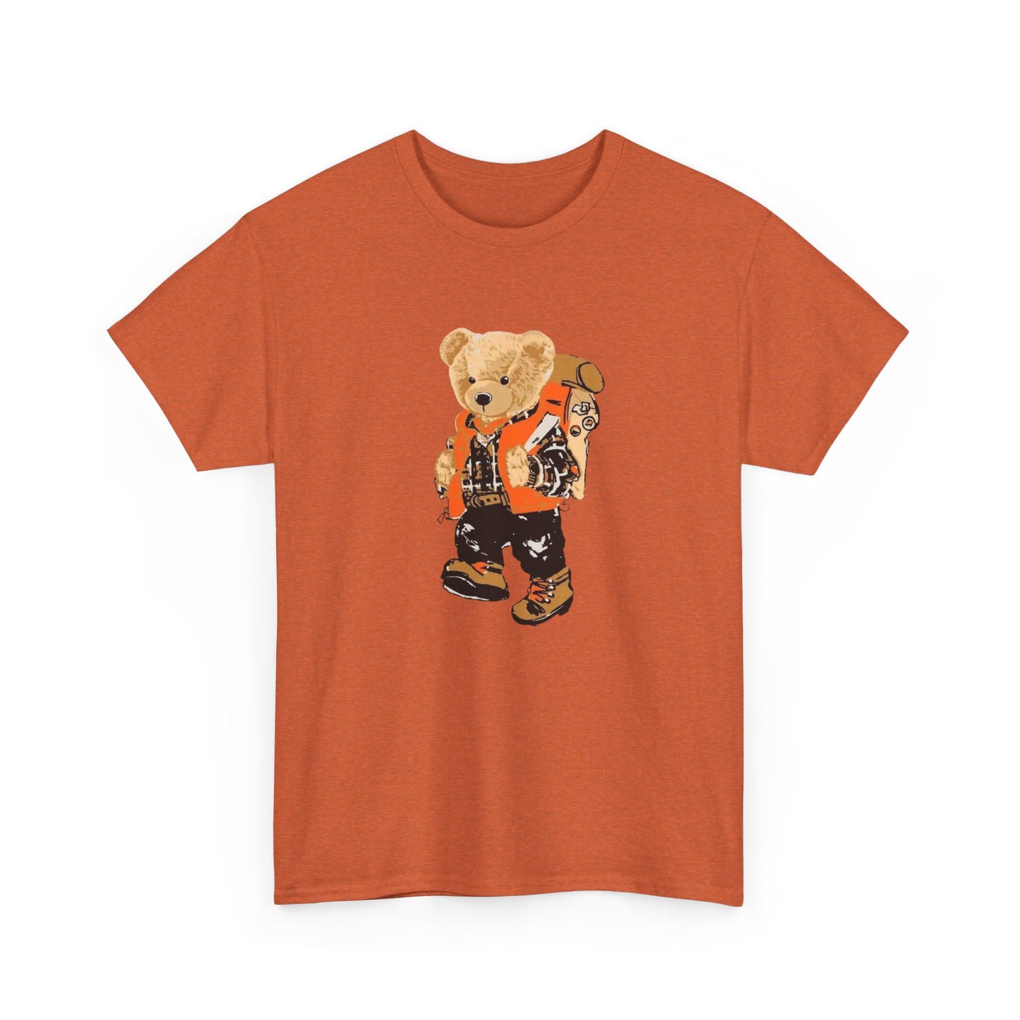 Camping Teddy Bear Graphic T Shirt Unisex Heavy Cotton Tee Gift Vintage