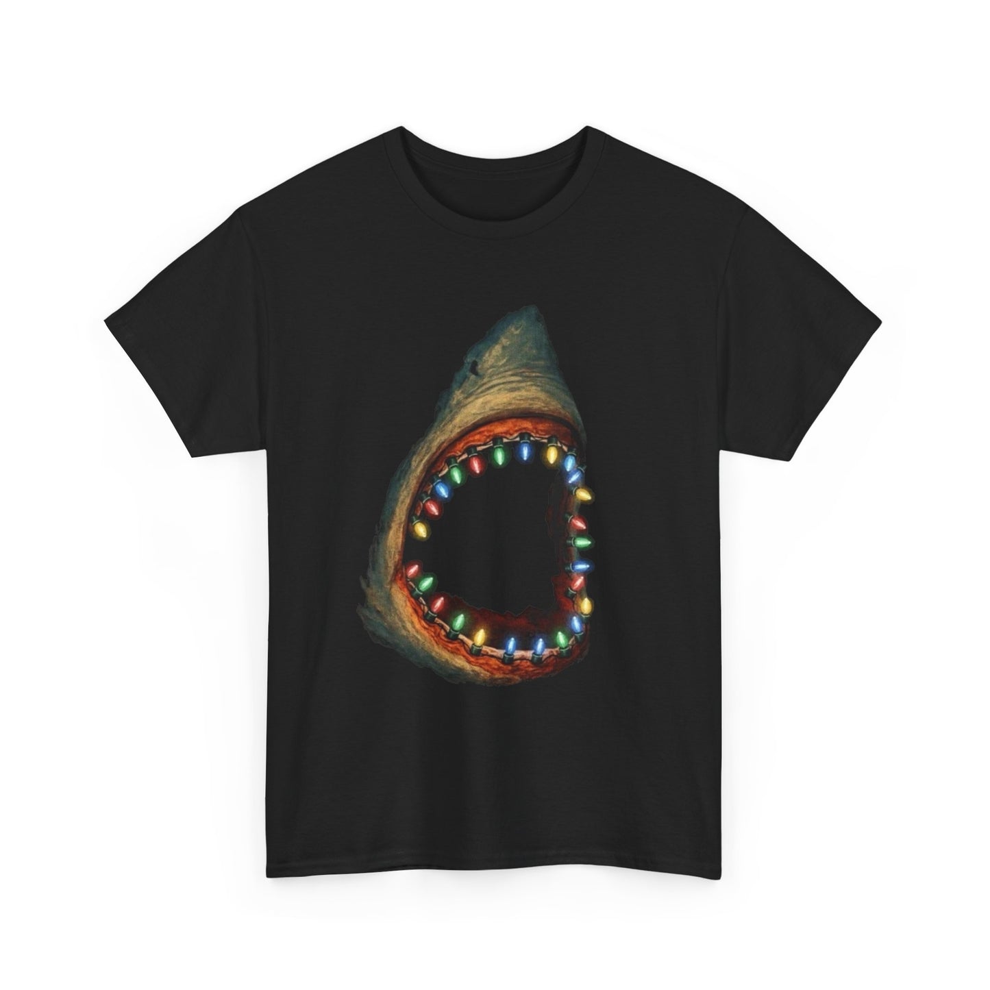 Christmas Shark Attack Graphic T Shirt NEW Unisex Heavy Cotton Tee