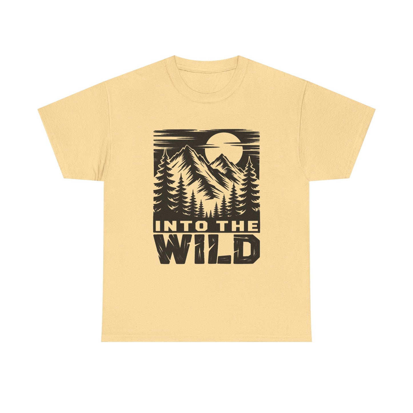 Into The Wild Outdoors Camping Graphic T Shirt Regular Men's Heavy Cotton Tee