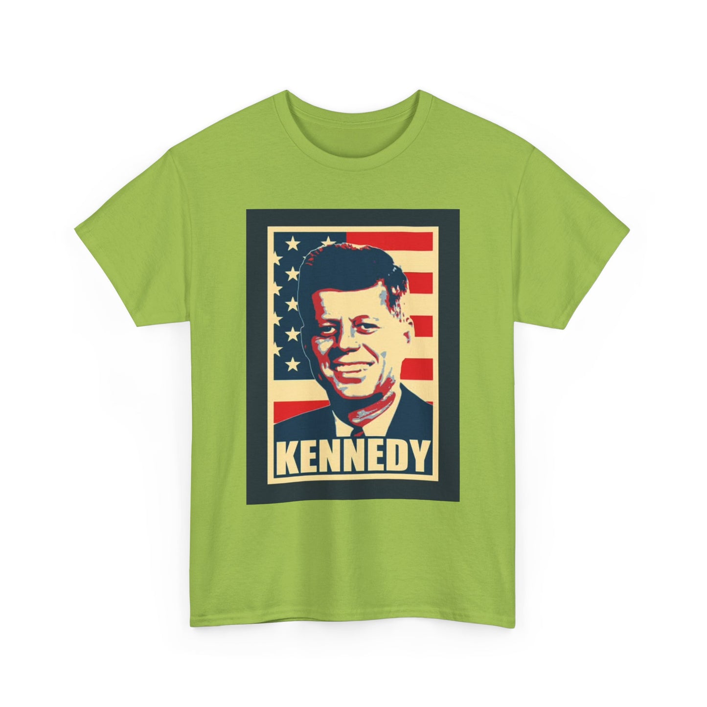 JFK Tshirt John F Kennedy American Flag President Unisex Heavy Cotton Tee