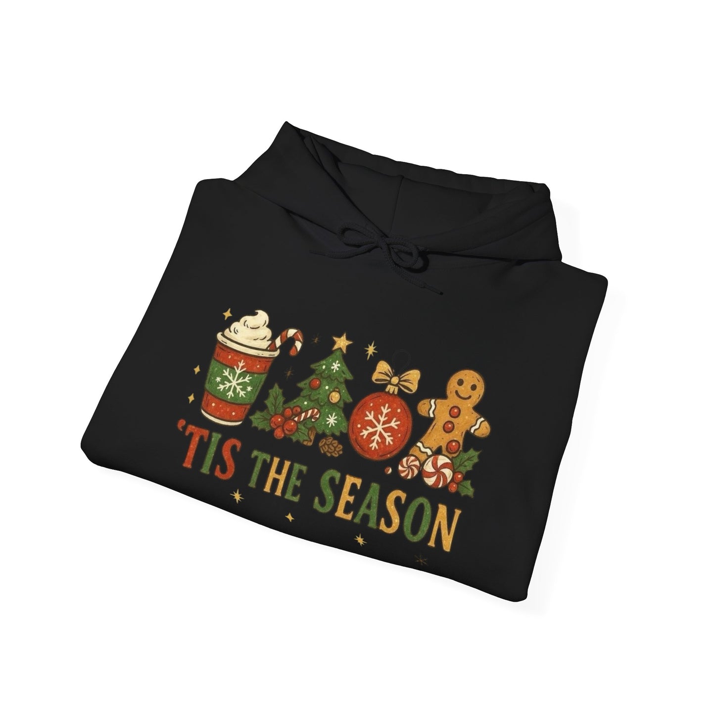 Tis The Season Gingerbread Man Graphic Hoodie NEW Heavy Blend™ Hooded Sweatshirt