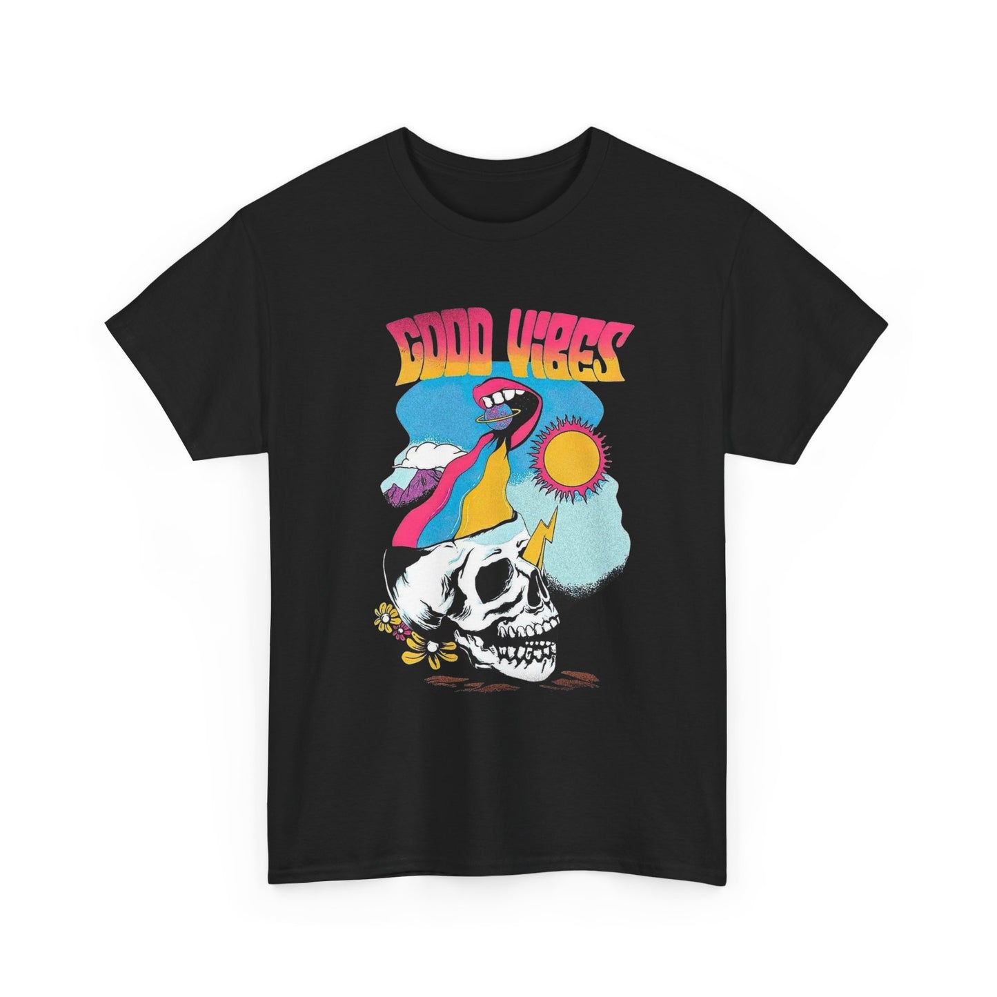 Good Vibes Trip Graphic T Shirt Unisex Heavy Cotton Tee