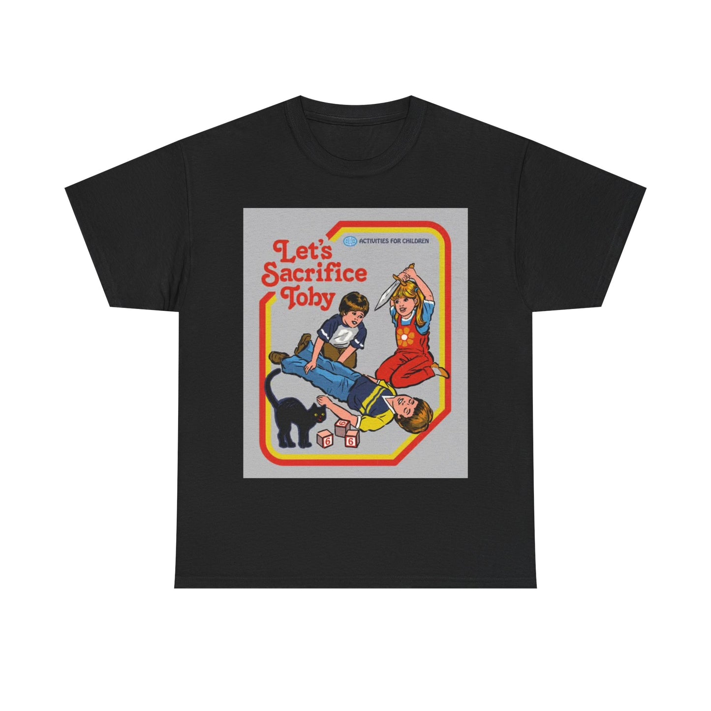 Funny Kids Tshirt Lets Sacrifice Comedy Graphic Gaming Unisex Heavy Cotton Tee