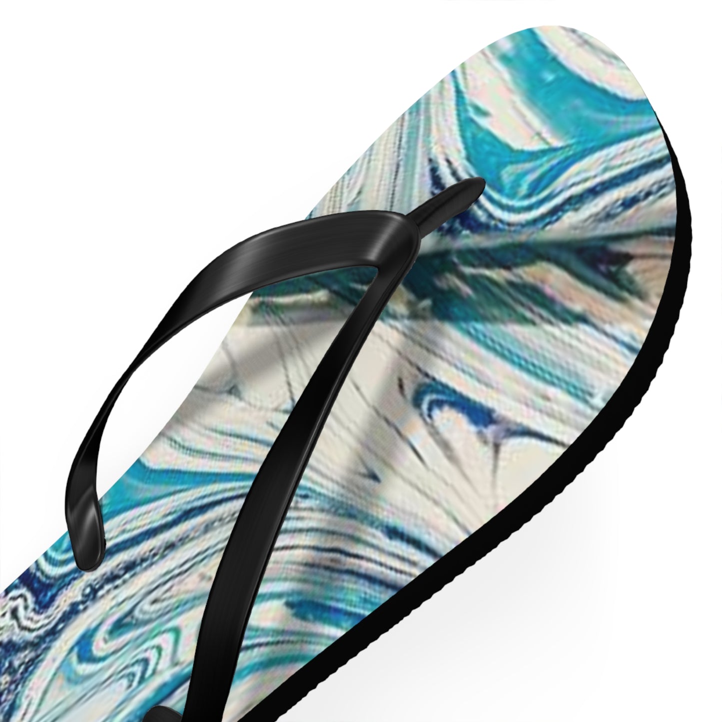 Turquoise Marble Sandals, Beach Shoes, Vacation Flip Flops, Pool Slides