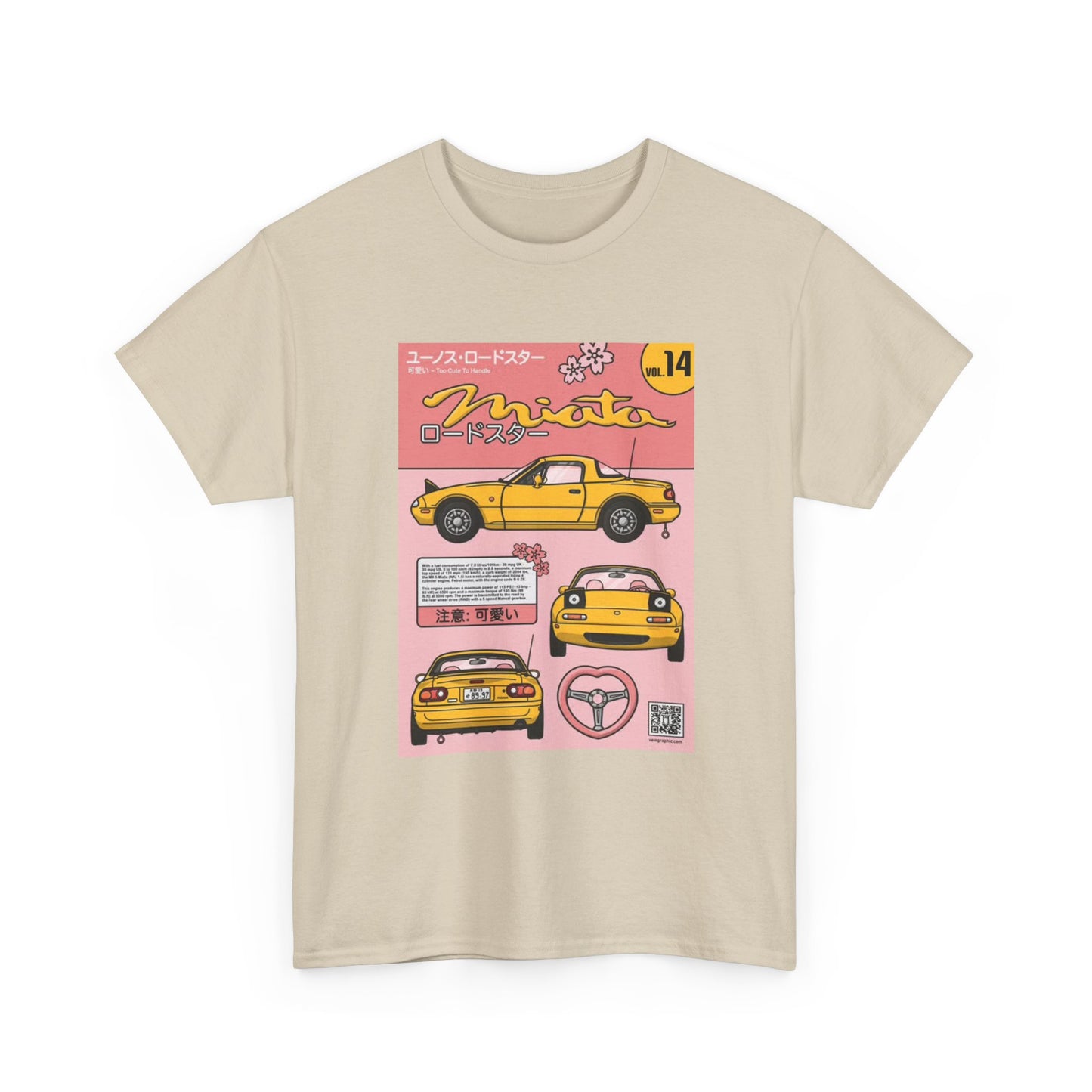 Mazda Miata Tshirt JDM Graphic Anime Cute Unisex Heavy Cotton Tee