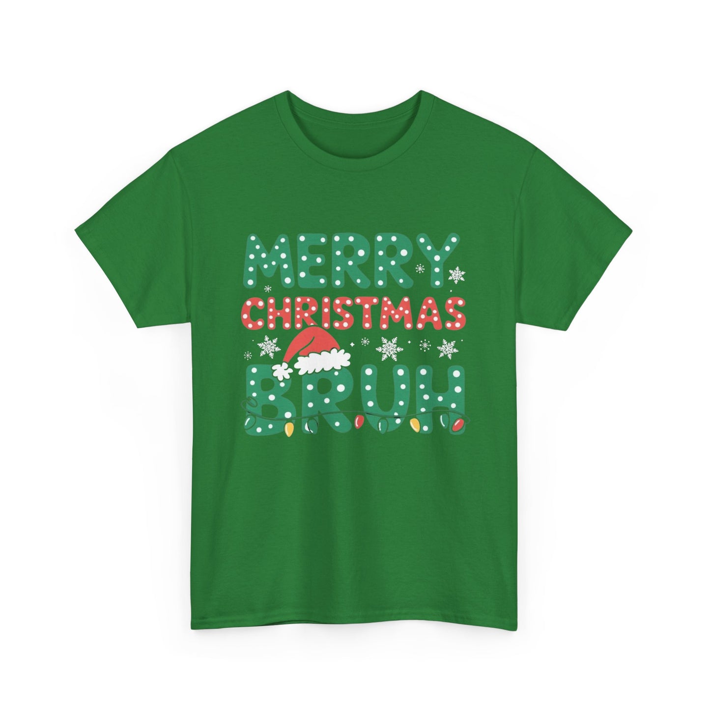Merry Christmas Bruh Graphic T Shirt Jokes Humor NEW Unisex Heavy Cotton Tee
