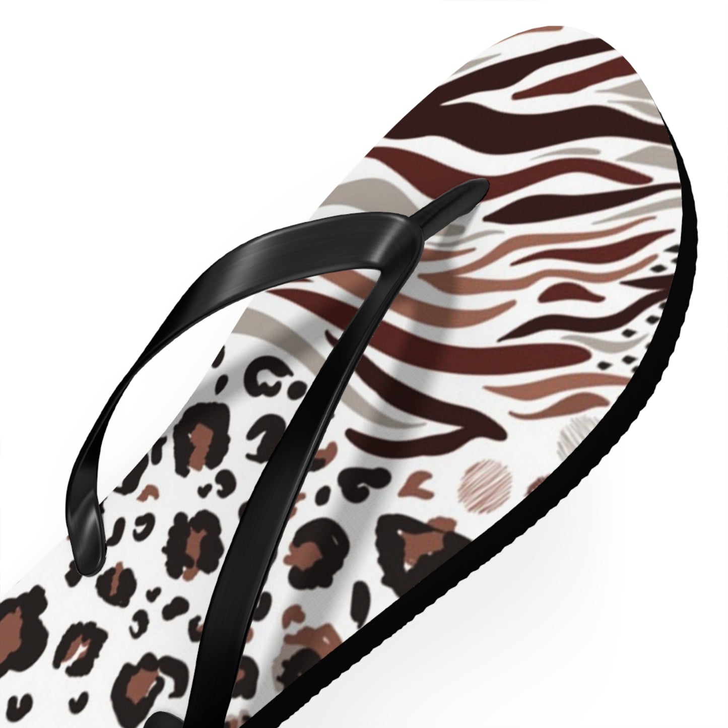 Mixed Animal Print Beach Sandals, Slides for Summer, Flip Flops, Water Resistant