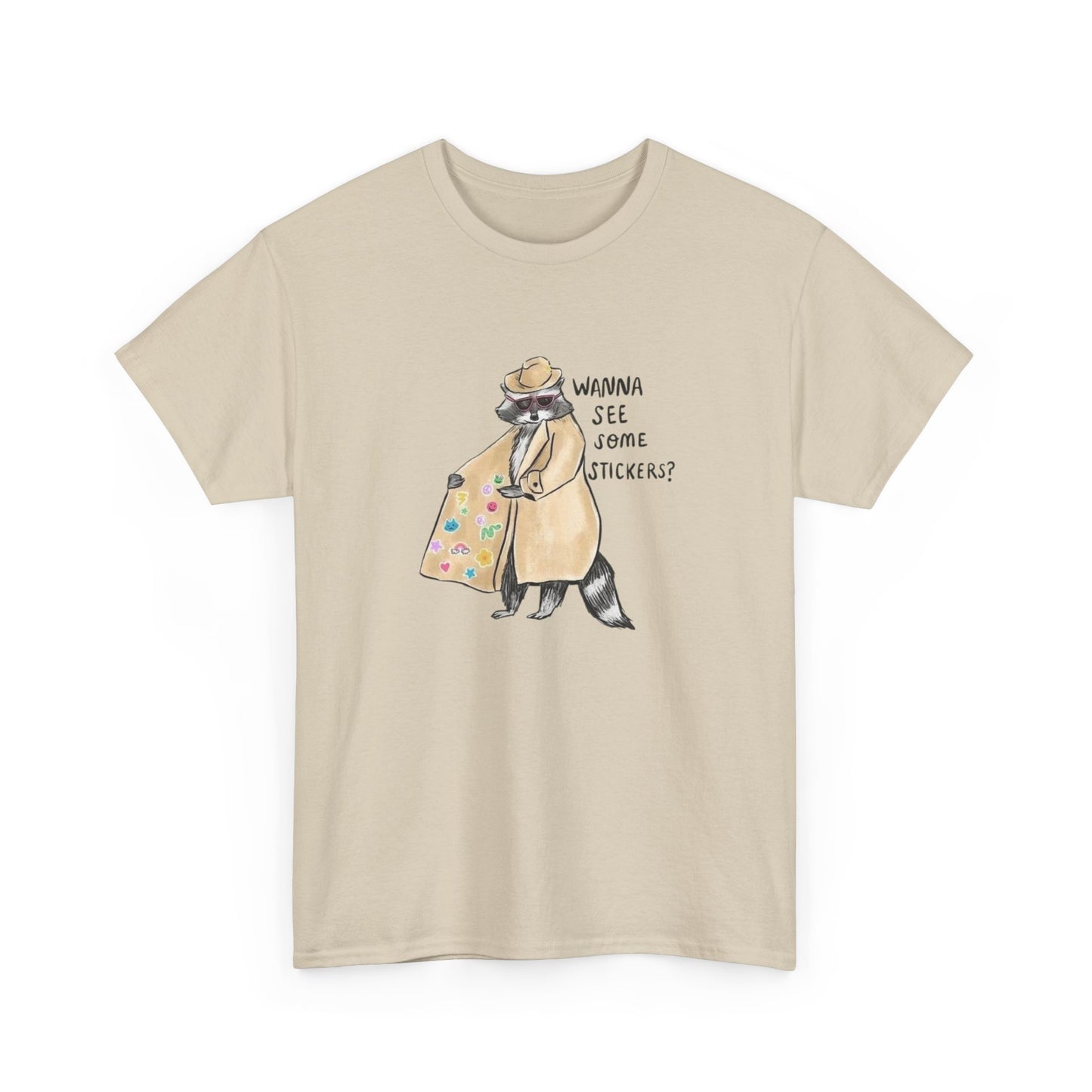 Funny Raccoon Graphic T Shirt Unisex Heavy Cotton Tee
